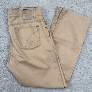 BRAX Feel Good Pants 34x34 (Fit 35x31) Beige Tan Regular Fit Chino Cooper